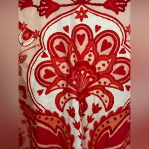 Farm Rio Jaipur Floral Paisley Linen Romper Size Medium thumbnail 8