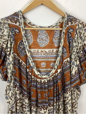 Free People Paisley Puff Sleeve Top Size Small NWT thumbnail 7