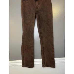 Zara Jeans Womens 2 Brown Acid Wash Straight Regular Fit Stretch Denim thumbnail 3