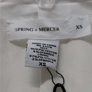 Spring + Mercer Womens Blazer Dress XS White Bridal Chic Cocktail Party Wedding thumbnail 7
