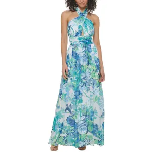 Eliza J Halter Pleated‎ Evening Dress Size 4 thumbnail 2