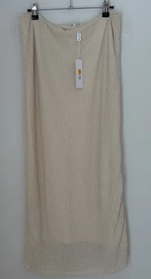 NWT ASTR The Label XL Mesh Midi Skirt Cream Textured Whimsical Romantic thumbnail 1