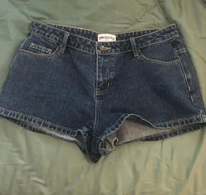 Dreamful Low Rise Mini Denim Shorts Dark Blue Wash Tall thumbnail 1