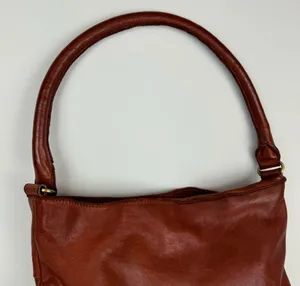 Marta Ponti Leather Woven Hobo Bag Made in Portugal Brown Slouchy thumbnail 5