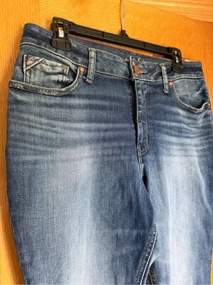 Maurices Edgely High Rise Curvy Flare Jeans Raw Hem Blue Women’s Size 12 Reg thumbnail 2