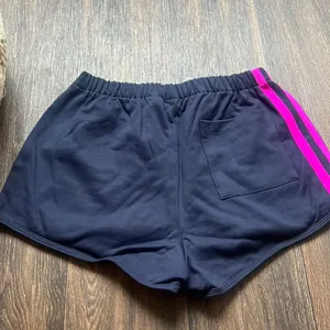 Sweat Shorts in Navy with Magenta Stripes thumbnail 2