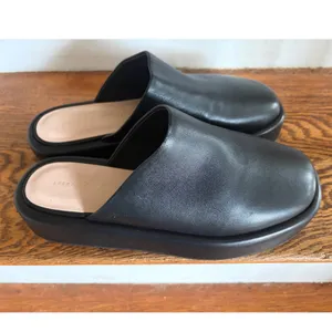 Loeffler Randall Black Leather Platform Mules Round Toe Slide Shoes Size 10 thumbnail 5