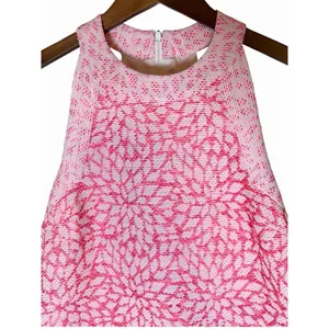 Hutch Anthropologie Pink White Embroidered Halter Mini Shift Dress Small thumbnail 6