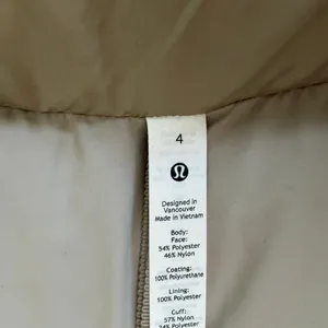 Lululemon Wunder Puff Jacket Raw Linen Tan NEW Size 4 700 Goose Fill Winter Ski thumbnail 8