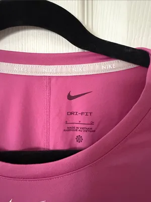 Nike Women's Dri-FIT Pink Cropped Athletic Tee small Orangetheory branded thumbnail 2