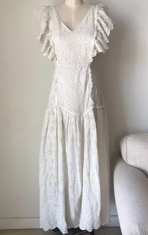 LOVESHACKFANCY Cressida White Maxi Dress thumbnail 4