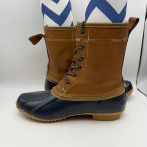 Land's End Women's Sz 8 Leather and Blue Rubber Duck Boots 502426‎ thumbnail 9