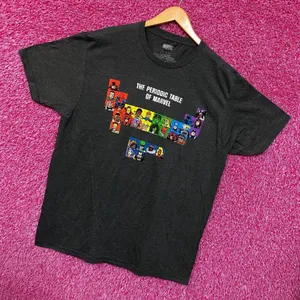 Marvel Comic Periodic Table Super Hero Tshirt Size XL thumbnail 3