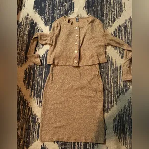 SheIn Button Front Crop Top & Bodycon Dress sz M thumbnail 5