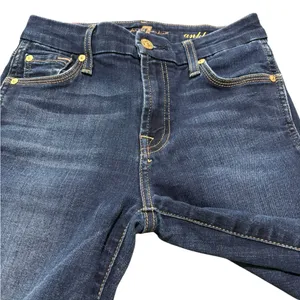 7 For All Mankind Women’s Dark Blue Ankle Straight Jeans With Frayed Hem 25 thumbnail 2