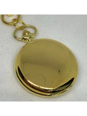 joy & iman Women’s gold tone pocket watch black dial Quartz analog 46mm running thumbnail 4