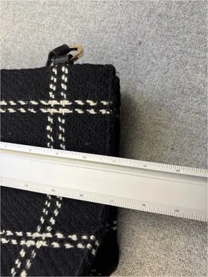 kate spade Vintage Y2K Made in Italy Black and White Plaid Wool Tweed Bag. thumbnail 9
