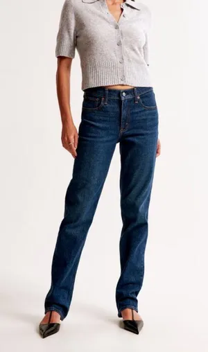 Abercrombie Mid-Rise Straight Jeans thumbnail 1