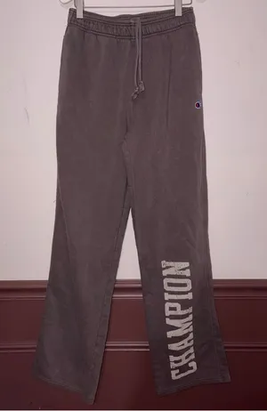 Champion  Charcoal Gray/brown Logo Sweatpants thumbnail 1