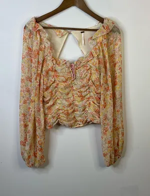 Free People Mabel Floral Print Top Size Medium thumbnail 1