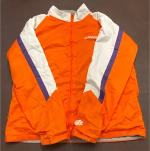 Clemson‎ Tigers Full Zip Jacket Women's XL Orange White Purple Lined Windbreaker thumbnail 1