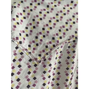 Ariat Western Pearl Snap Shirt Womens M Purple Yellow Diamond Print Cotton Top thumbnail 8