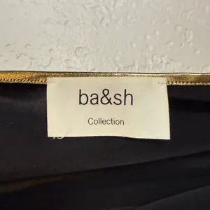 BA&SH Collection Metallic Gold Ruched Draped Backless Midi Dress Sz 1 Small NWT thumbnail 4