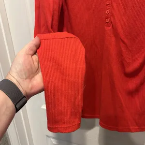 ZYIA Active Red Waffle Knit Henley Top Long Sleeve Thumbholes XL Active Thermal thumbnail 5