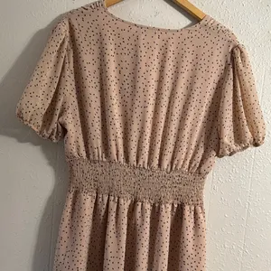 Elegant Cream Polka Dot Dress thumbnail 7