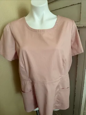 Jaanuu Dusty Pink Short Sleeve Scoop Neck Medical Top thumbnail 1