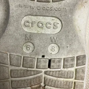 Crocs classic sandals slides flower jibbitz women's size 8 white‎ beach casual thumbnail 7