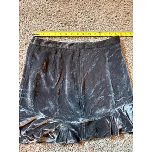 Women's Madewell Crushed Velvet Brown Mini Skirt Size 8 Y2K 90's silk & viscoe thumbnail 4