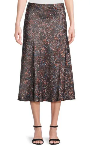 NWT Time and Tru Women's Satin Midi Skirt with Side Slit, Size: M thumbnail 1