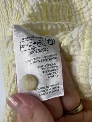 Pilcro by Anthropologie Seersucker Button Up Shirt Large Yellow Cotton Top thumbnail 4