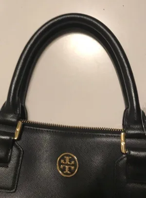 Tory Burch Robinson Black Double Zip Tote Handbag thumbnail 7
