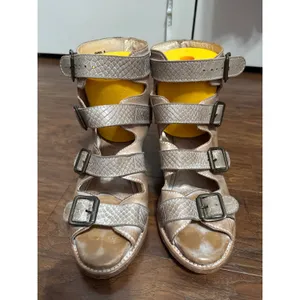 Freebird Quail Leather Snakeskin Gladiator Heels Boho Western Cowgirl Festival thumbnail 3
