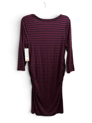 Liz Lange Maternity Dress Berry/Navy Stripe thumbnail 2