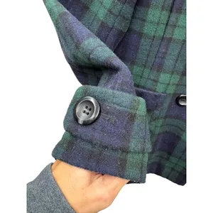 St.‎ John's Bay Women's Plaid Peacoat Preppy Academia Y2K Wool Blend Outerwear S thumbnail 7