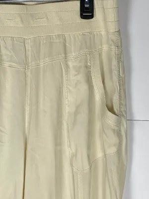 Marrakech Silky Jogger Pants Large Cream Lightweight Relaxed Pull On thumbnail 7