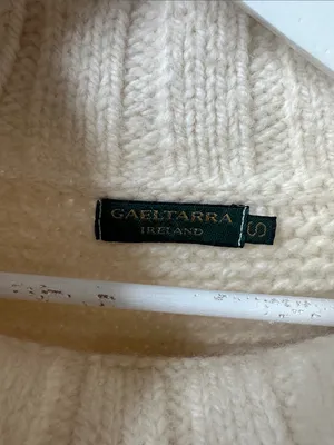 Gaeltarra Ireland Wool Cowl Neck Sweater Size Small thumbnail 5