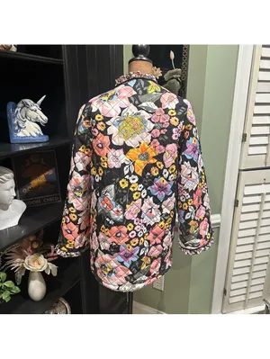 Sunday Up Floral Print Fleece‑Lined Quilted Jacket – Size Small (Oversized Fit) thumbnail 9