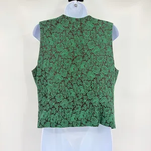 Vtg Ann Taylor Loft Tapestry Vest Sz 12 Whimsigoth Holiday Floral Jaquard Y2K thumbnail 6