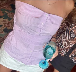 Strapless Striped ZARA Top thumbnail 1