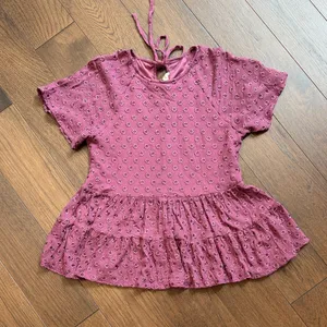 Altar’d State Purple Floral Peplum Top Small C3-043 thumbnail 1