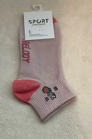 Sporto Pink Ankle Socks with Coral Accents thumbnail 1