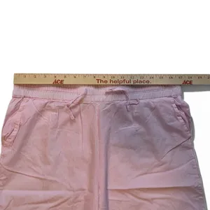 Lenora Pink Cotton Drawstring Lounge Pants Relaxed‎ Casual Women M thumbnail 3