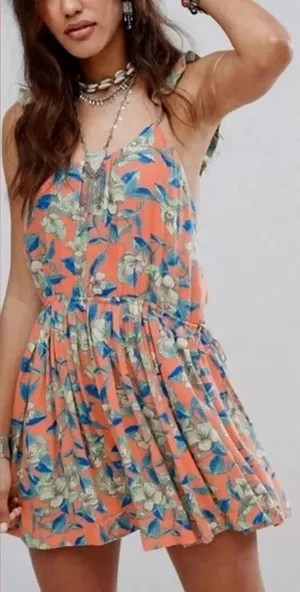 Free People Dear You Floral Flowy Mini Summer Dress‎ Size XS thumbnail 1