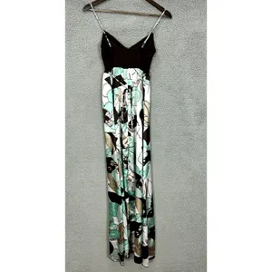 Candie's Babydoll Maxi Dress Womens Small Brown Abstract Floral Y2K‎ Boho Fairy thumbnail 2