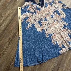 Free People Floral Printed Boho Hippie‎ Crochet Lace Top Gown Dress M thumbnail 11