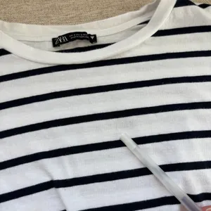 Zara Striped Elastic Hem Crop Top Small Cap Sleeve Nautical Coastal‎ Chic Preppy thumbnail 8